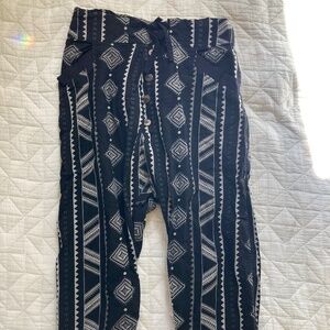 Black with geometric design Harem pants